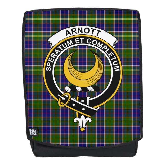 Das Arnott Clan Wappen Tartan Kariert Rucksack (Vorderseite)