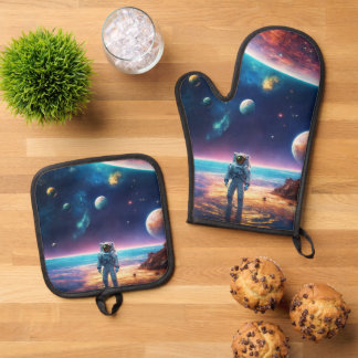 Das Astro-Abenteuer Ofenhandschuh & Topflappen-Set
