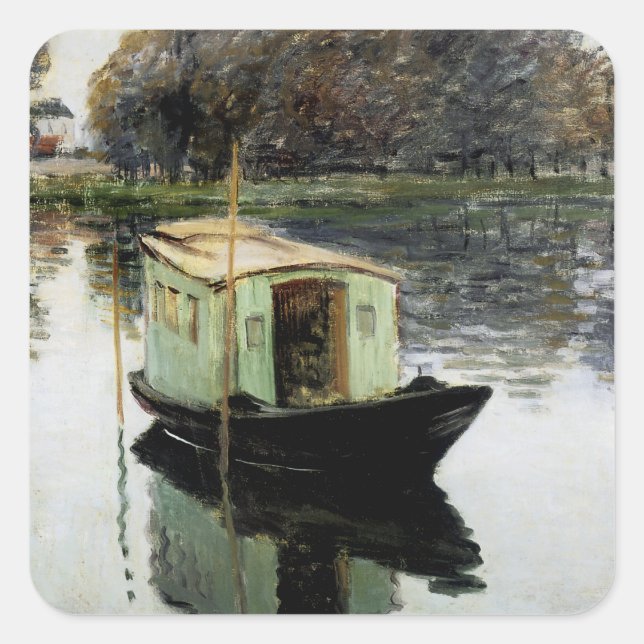 Das Atelierboot Quadratischer Aufkleber (Vorderseite)