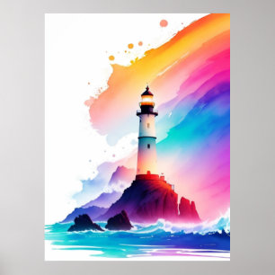 Das atemberaubende Panorama des Leuchtturms von Wa Poster