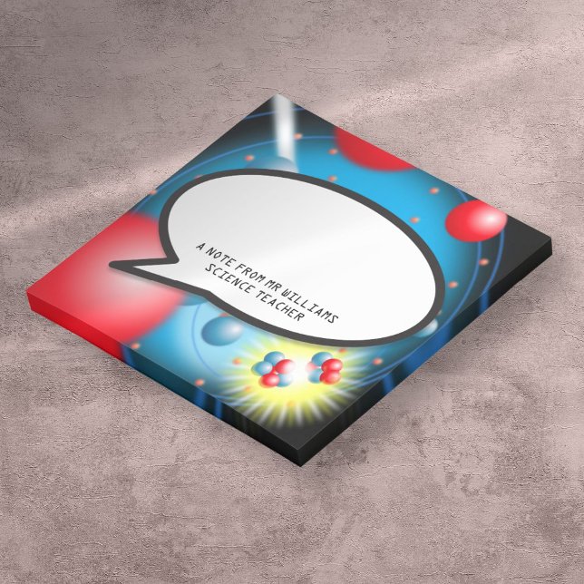 Das Atom Speech Bubble Wissenschaftslehrer Post-it Klebezettel (Splitting the Atom Speech Bubble Science Teacher Post-it Notes)