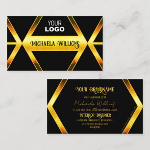 Das auffallende Schwarz-Orange-Shimmer mit Logo Visitenkarte
