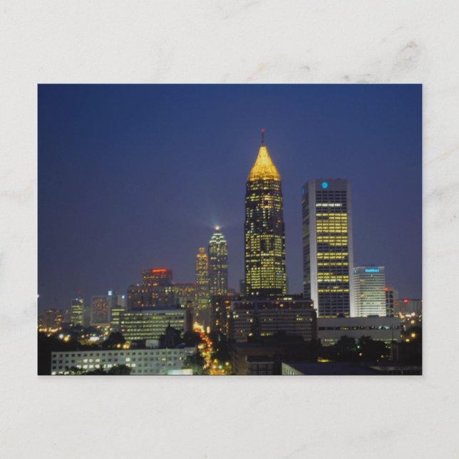 Das aufregende Nachtleben, Atlanta, Georgia, USA. Postkarte (Vorderseite)