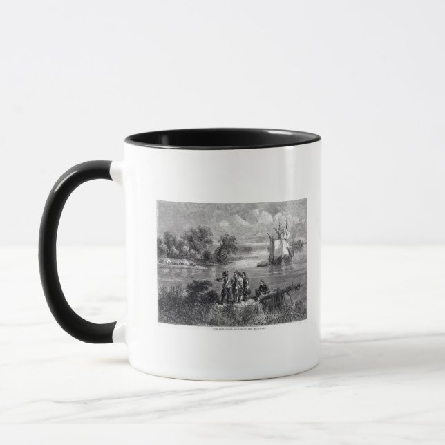 Das aufsteigende Moravians das Delaware Tasse (Links)