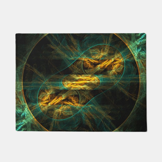 Das Auge des Dschungels Abstrakte Kunst Fußmatte (Vorderseite)