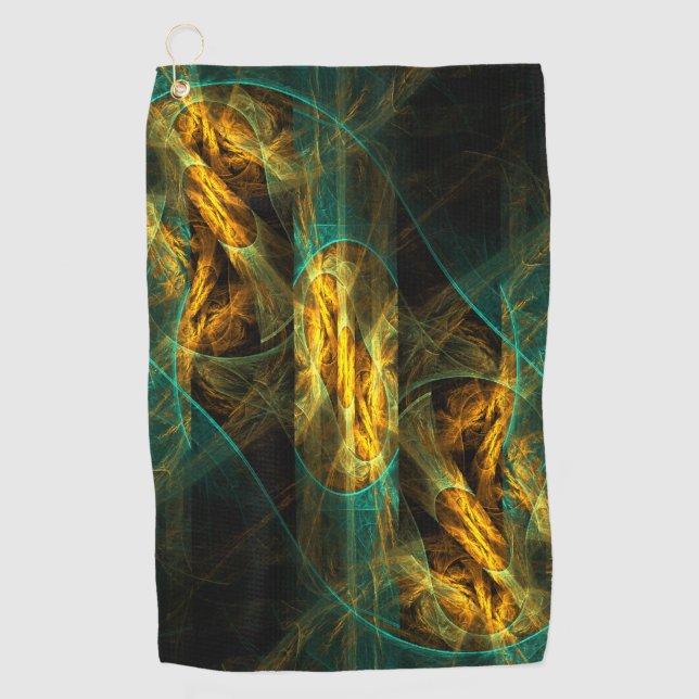 Das Auge des Dschungels Abstrakte Kunst Golfhandtuch (Vorderseite)