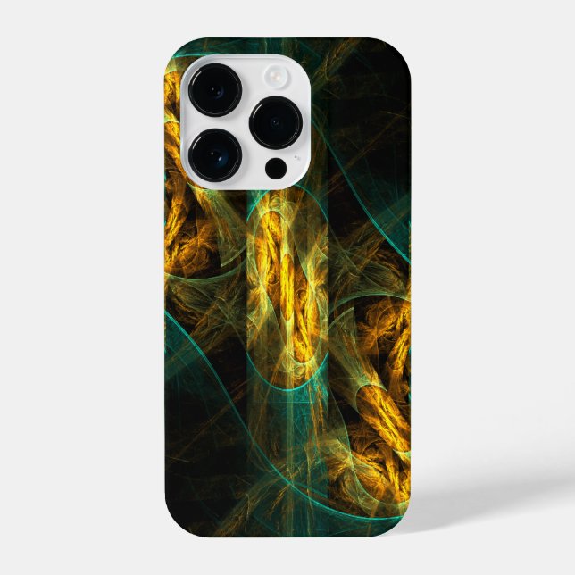 Das Auge des Dschungels Abstrakte Kunst iPhone 14 Pro Hülle (Rückseite)