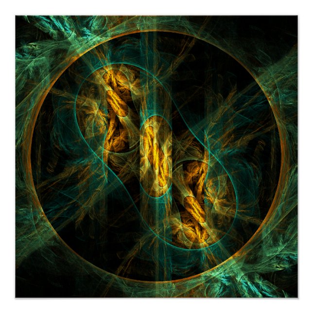 Das Auge des Dschungels Abstrakte Kunst Poster (Vorderseite)