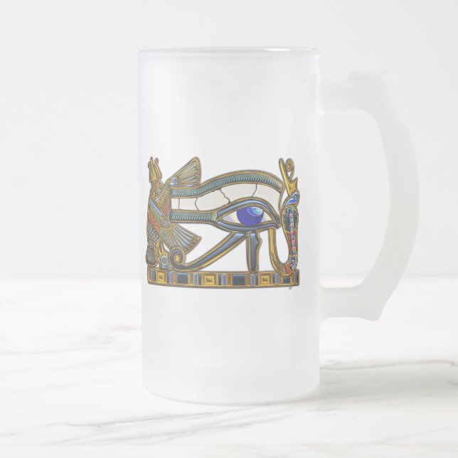 Das Auge des Horus Mattglas Bierglas (Rechts)