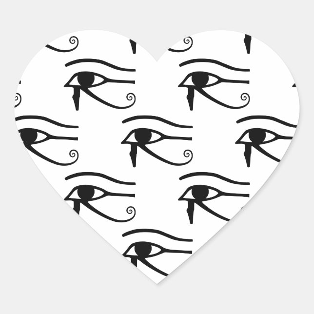 Das Auge des Horusmusters Herz-Aufkleber (Vorderseite)