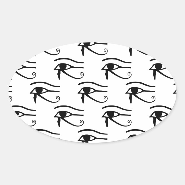 Das Auge des Horusmusters Ovaler Aufkleber (Vorderseite)