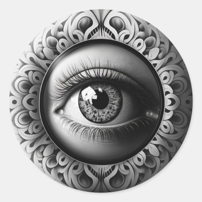 Das Auge Fornasetti Runder Aufkleber (Vorderseite)