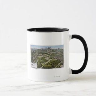 Das Augen-Ansicht des Vogels des Berges Tasse