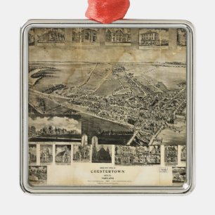 Das Augen-Ansicht des Vogels von Chestertown, Silbernes Ornament