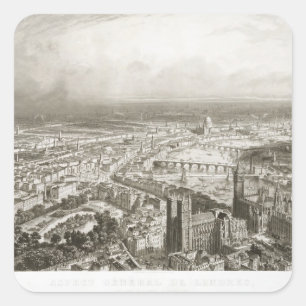 Das Augen-Ansicht des Vogels von London von Quadratischer Aufkleber