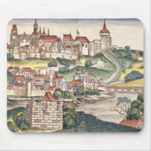 Das Augen-Ansicht des Vogels von Prag vom Nürnber Mousepad