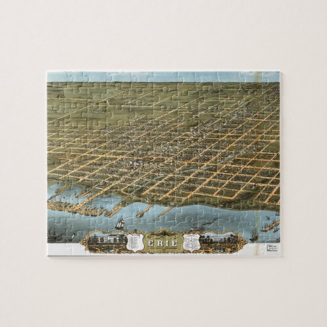 Das Augen-Ansicht-Stadt des Vogels von Erie (Horizontal)
