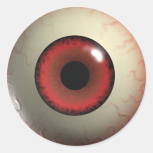 Das Augen-Aufkleber des roten Teufels Runder Aufkleber
