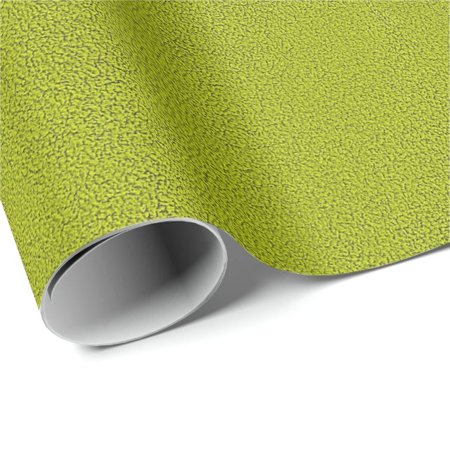 Das Aussehen von Snugly Chartreuse Green Suede Geschenkpapier (Rolleneckpunkt)