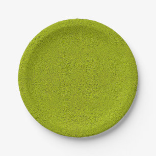 Das Aussehen von Snugly Chartreuse Green Suede Pappteller