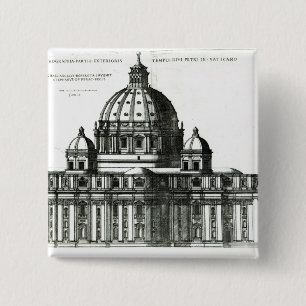 Das Äußere von St Peter Basilika in Rom Button