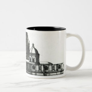 Das Äußere von St Peter Basilika in Rom Zweifarbige Tasse
