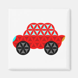 Das Auto des Lebens - Heilige Formen A3,Rot. Magnet