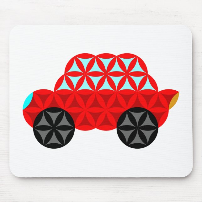 Das Auto des Lebens - Heilige Formen A3, rot. Mousepad (Vorne)