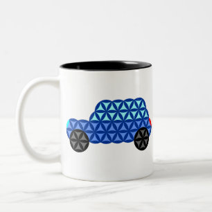 Das Auto des Lebens - Heilige Formen B1, Blau. Zweifarbige Tasse