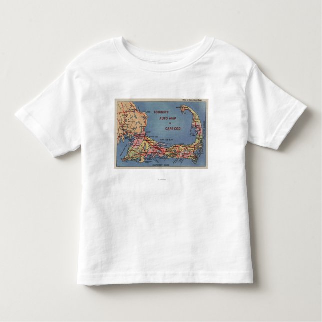 Das Auto-Karte der Touristen von Cape Cod Kleinkind T-shirt (Vorderseite)
