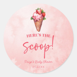 Das Baby-Begrüßungszeichen Herdes Scoop Ice Cream Runder Aufkleber