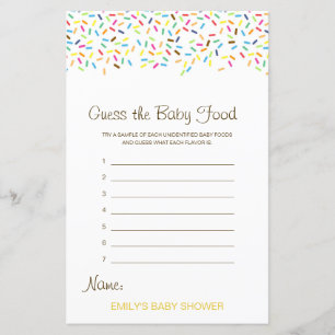 Das Baby Food Baby Shower Game kann man bestellen