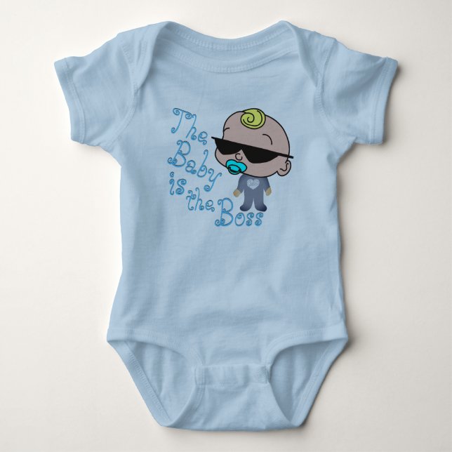 Das Baby ist der Boss Baby Bodysuit Baby Strampler (Vorderseite)