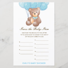 Das Baby Item Shower Game kann bestellt werden