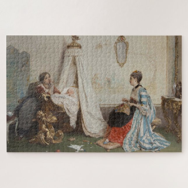 Das Baby schläft (von Gerolamo Induno) (Horizontal)