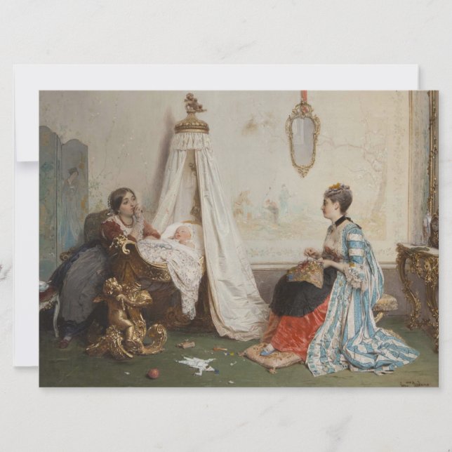 Das Baby schläft (von Gerolamo Induno) Karte (Vorderseite)