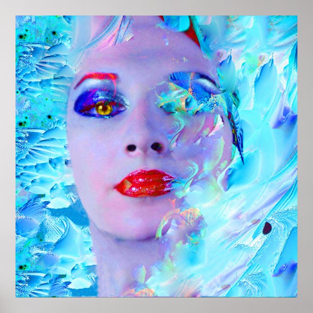 Das Baden in Blau Poster (Vorne)
