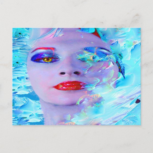 Das Baden in Blau Postkarte (Vorderseite)