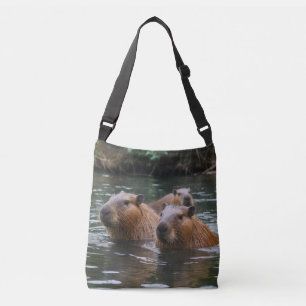 das Baden von Capybaras im Fluss, Tragetaschen Mit Langen Trägern