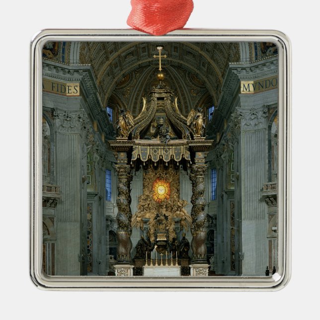 Das Baldacchino, der hohe Altar und der Stuhl Ornament Aus Metall (Vorne)