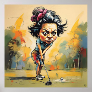 Das Ball angehen - große Golftechnik Poster