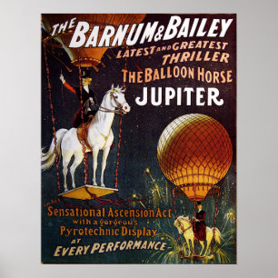 Das Ballon-Pferdejupiter-Zirkus-Plakat Poster