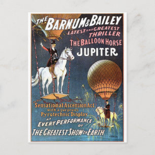 Das Ballonpferd Jupiter Vintage Theater Postkarte