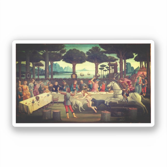 Das Bankett im Pinienwald Aufkleber (Vorderseite)