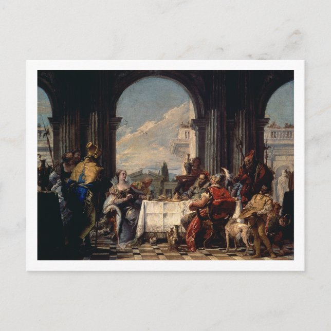 Das Bankett von Anthony und Cleopatra, c.1744 (Öl Postkarte (Vorderseite)