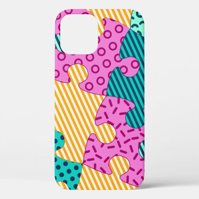 Das Banner mit geometrischen Rätsel, Memphis-Backg Case-Mate iPhone Hülle (Rückseite)
