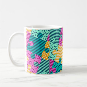 Das Banner mit geometrischen Rätsel, Memphis-Backg Kaffeetasse