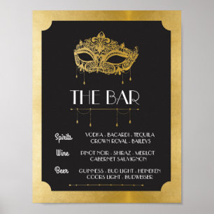 Das Bar-Maskenball-Poster-Schild Hochzeitsempfang Poster
