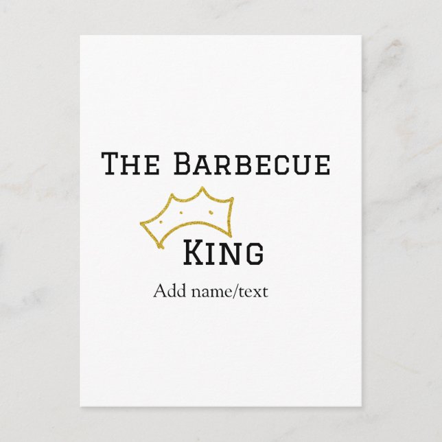 Das Barbecue King Kronplatz Namenstext Kochen am b Postkarte (Vorderseite)