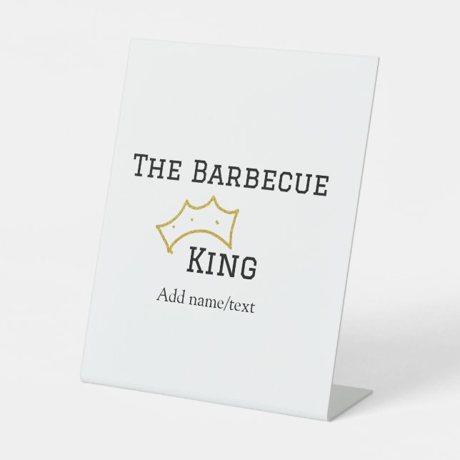 Das Barbecue King Kronplatz Namenstext Kochen am b Sockelschild (Vorderseite)